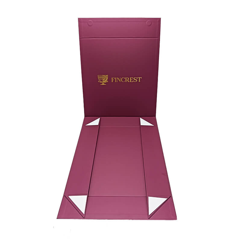 Alternate view of magnetic foldable box with custom insert